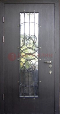 Остекленная стальная дверь с ковкой ДСК-26 в Воронеже